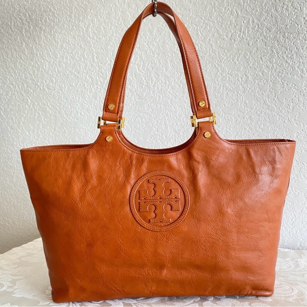 Tory Burch Cognac Bombe Leather Bag
